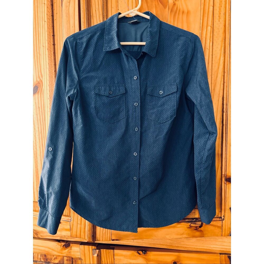 Eddie Bauer Blue Button Up Blouse